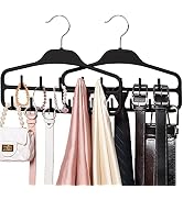 SMARTAKE 2 Pack Belt Hanger Tie Rack for Closet, 11 Sturdy Belt Hooks, 360 Degree Swivel Belt Org...