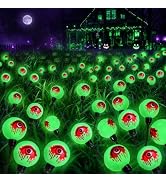 EEW Solar Halloween Decorations Outdoor 6 Pack 36 LED Eyeball Lights Green | Newly 3-Tier Design,...