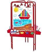 Colorations 3-Way Indoor/Outdoor Acrylic Panel Easel, Outdoor Play, Drawing, Adjustable Easel, Ar...