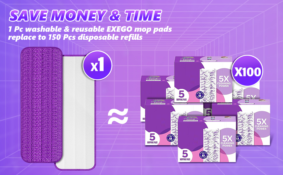 Reusable Power Mop Refills Pads Compatible with Swiffer PowerMop Mop Power Mop Pads Refill
