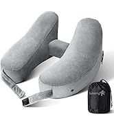 Sunany Travel Neck Pillow for Airplane Pillow Comfortably Supports Head, Neck and Chin, Inflatabl...