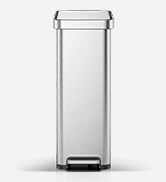 EKO Hudson Slim 50L / 13.2 Gallon Kitchen Trash Can with Lid, Stainless Steel Step Garbage Can fo...