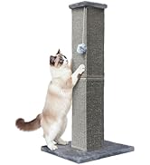 YULOYI Cat Scratching Post 32 Inch for Indoor Large Cats and Kitten, Nature Sisal Tall Cat Scratc...