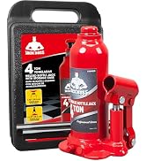 Jack Boss Bottle Jack 4 Ton (8,800 LBs) Welded Hydraulic Car Jack with Pump Handle and Storage Ca...