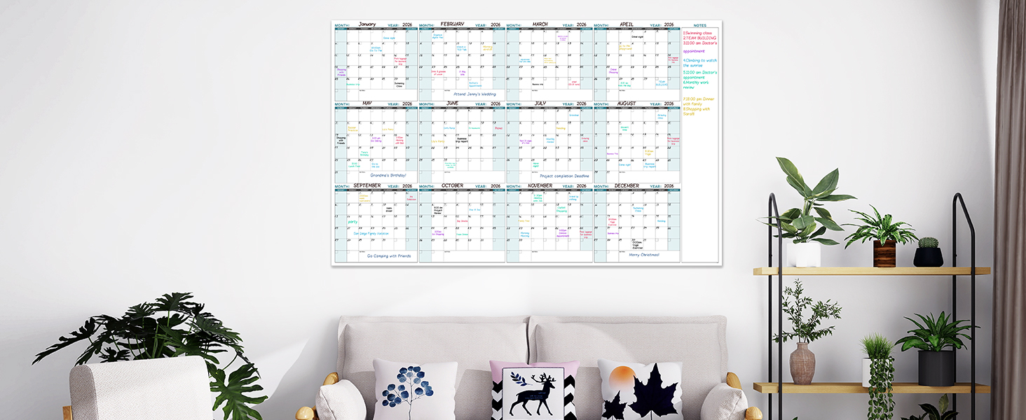Large Wall Calendar Dry Erase,office calendar