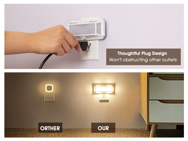 Our night light emits a bright and soft light for you to bring a different night light experience.