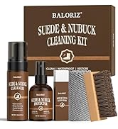 Suede & Nubuck Care Kit, 5-Piece Set with Cleaner, Protector, Suede Brush & Eraser Clean, Microfi...