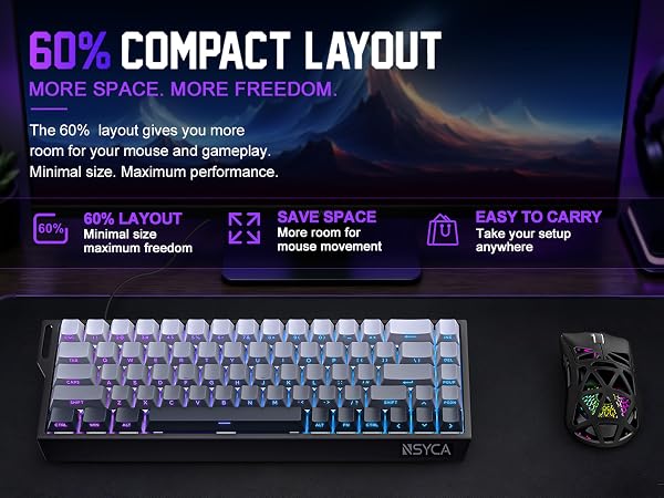 60% percent keyboard Hall Effect rapid trigger magnetic switches mechanical gaming keyboards
