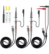 Proster 200Mhz Oscilloscope Probe Clip Scope Test BNC End Probe P2200 10X/1X Black with BNC to Mi...