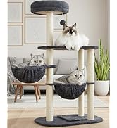 Cat Tree Tower for Indoor Cats Large Adult - 42 Inch Small Cats Condo Bed with Scratching Post Ha...