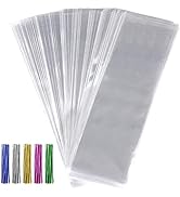 600pcs Cellophane Bags Kits-300pcs 3x11 Cellophane Bags Long Clear Treat Bags Cello Cookie Bags, ...