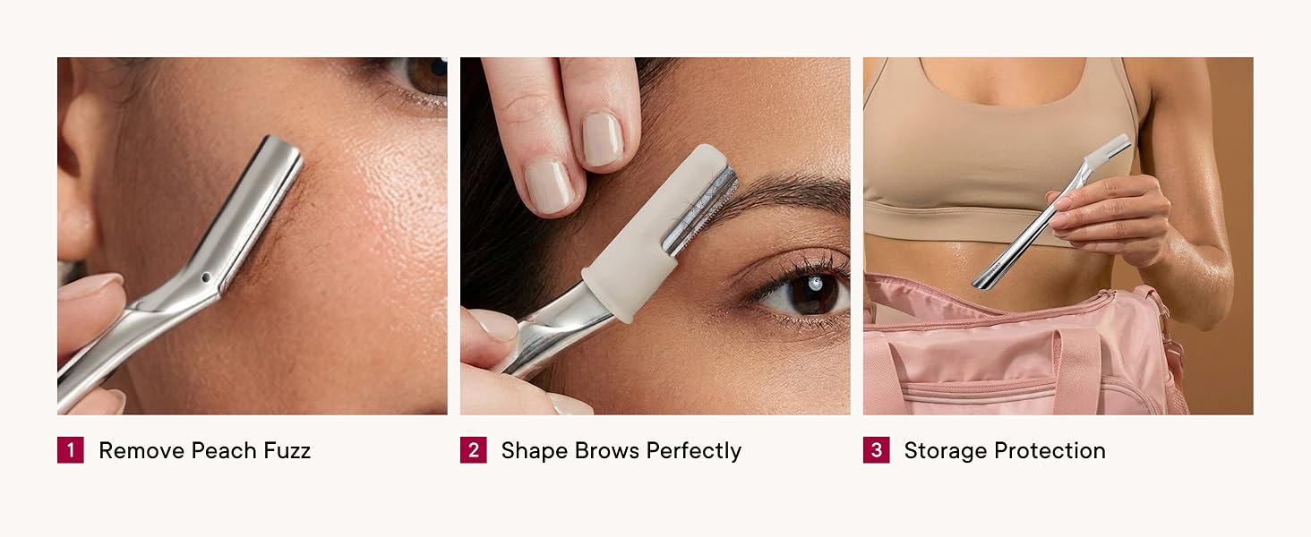 multipurpose eyebrow razor for brows peach fuzz and facial hair