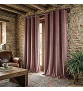 PONY DANCE Dusty Rose Pink Velvet Blackout Curtains 96 Inches Long, Luxury Thick Thermal Insulate...