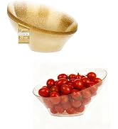 BESTSTAR Clear and Gold Gliter Plastic Serving Bowls 8 Pack 20oz – Angled Disposable Party Bowls ...