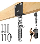 Punching Bag Hanger with Spring 360° Swivel Hook for Hanging Heavy Bag Beam Hanger Bracket Punchi...