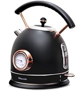 Rasonic Classic Retro Electric Kettle, 1.8L Stainless Steel, 1500W Fast Quiet Boiling, Temperatur...