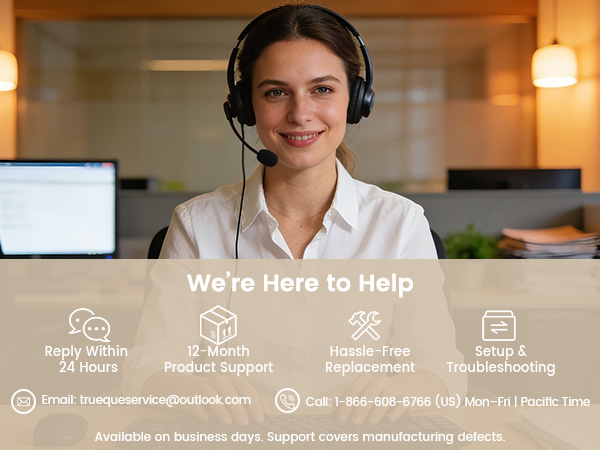 Reply within 24 hours, Product Support, free replacement, plus setup and troubleshooting help