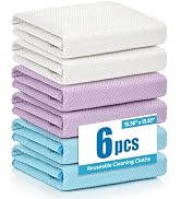 Tekswip Nanoscale Microfiber Cloths 15.55”x 15.55”, Glass Window Mirror Stainless Steel Car Clean...