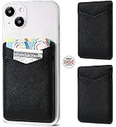 Fulgamo 2Pack Phone Wallet,Leather Phone Card Holder Adhesive Stick On Credit Card Pocket for Bac...
