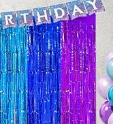 Winter Foil Fringe Curtains Backdrop Birthday Party Decorations