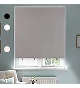 Blackout Roller Shades for Indoor Windows Doors No Drill Cordless Blinds Screen Portable Window C...
