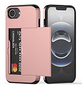 Nvollnoe for iPhone 16e Case with Card Holder Dual Layer Heavy Duty Protective Hidden Card Slot S...