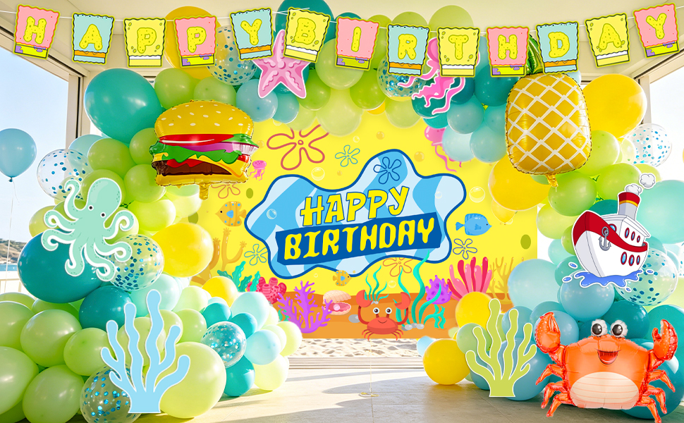 cartoon sponge birthday decoration