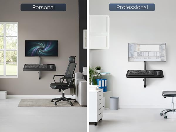 wall keyboard tray, adjustable keyboard mount, ergonomic typing, space saving desk accessory
