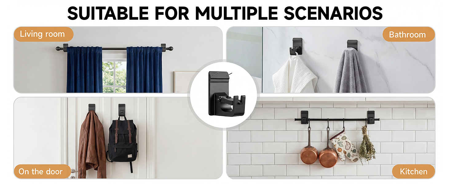 hook curtain rod holder