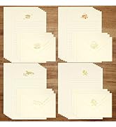 36PCS Stationery Paper and Envelopes Set,24 Lined Paper and 12 Envelopes Inlaid Shell Sea Star Fl...
