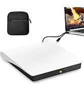 External CD/DVD Drive with Carrying Case, USB 3.0 Type C Portable DVD Player for Laptop, CD Burne...