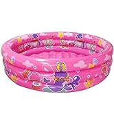 Big Summer 3 Rings Kiddie Pool, 48”X12”, Kids Swimming Pool, Inflatable Baby Ball Pit Pool, Small...