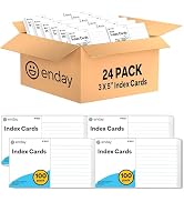 Index Cards 3x5 Bulk, (2400 Cards), Notecards, Flashcards, Notecards 3x5 lined, Blank on Back, Fl...