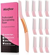 Mistfree Dermaplane Razor for Women Face, Eyebrow Razor Refills with 10 Razor Head, Reusable Face...