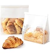 Roppolo 50 Pcs 8.6 Inch Bread Bags with Tin Tie, Large Loaf Bags Made Of White Cotton Paper, Stor...