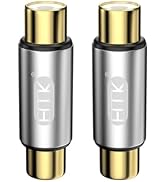 EMK 2PCS Gold Plated RCA Coupler Adapter - Barrel Female to Female Connector for Subwoofer, HDTV,...