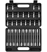 TecoTek 38-Piece 3/8 Inch Drive Hex Bit Socket Set, SAE (1/8
