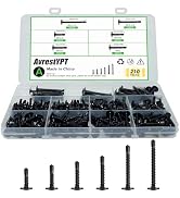 AvrestYPT 210Pcs #8 Sheet Metal Screws Kit - 410Stainless Steel Self-Drilling, Black Zinc Plated,...