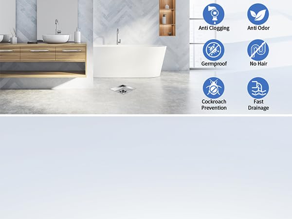 304 Stainless Steel Square Shower Drain