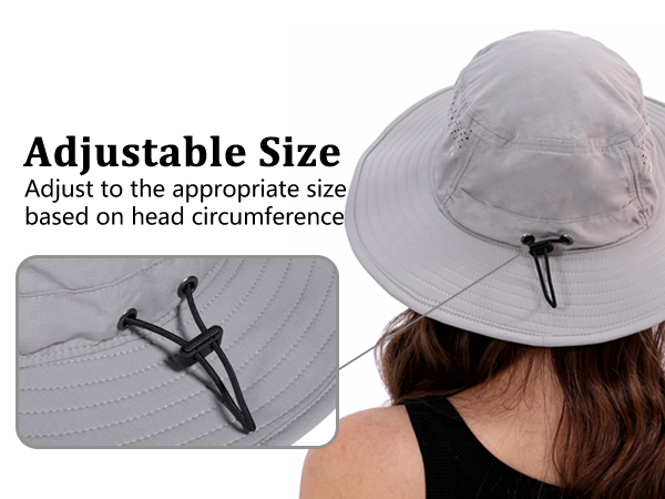 An adjustable back strap fits 55-60cm (21.6-23.6 inches), fishing hat for mens and womens