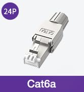 VCELINK Cat6A RJ45 Connectors 23AWG Shielded Tool-Free 10G 24-Pack, Plugs