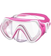Kids Swim Goggles for Age 3-14, Snorkel Diving Mask Anti-Fog Clear View Swim Mask with Nose Cover...