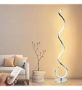 BESKETIE Modern Floor Lamps for Living Room, 40W Dimmable LED Spiral Floor Lamp with Remote, Adju...