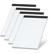 4 Pack Note Pads 8.5 x 11 White Legal Pads Narrow Ruled - 30 Sheets Per Notepad, Double-Side Prin...