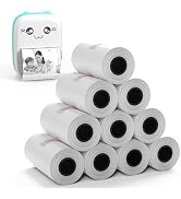 PAPRMA 57x30mm Thermal Paper White 10 Rolls, Non-Adhesive Thermal Paper Roll for Mini Printer Ins...