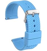 HARFINGTON Silicone Watch Band Quick Release Soft Rubber Watch Strap for Men Women