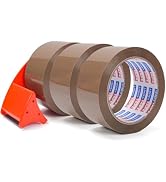 ADHES Brown Packing Tape with Dispenser, 1.88in x 55yds x 2.6mil, Heavy Duty Shipping Tape for Bo...