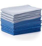 BINO Light Blue Ombre 15x15 Inches Assorted Microfiber Cleaning Towel Set - Ultra Absorbent Clean...