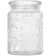 Custde Glass Storage Jars With Airtight Lid, 23.7oz Canister For Kitchen Counter with Glass Lid, ...