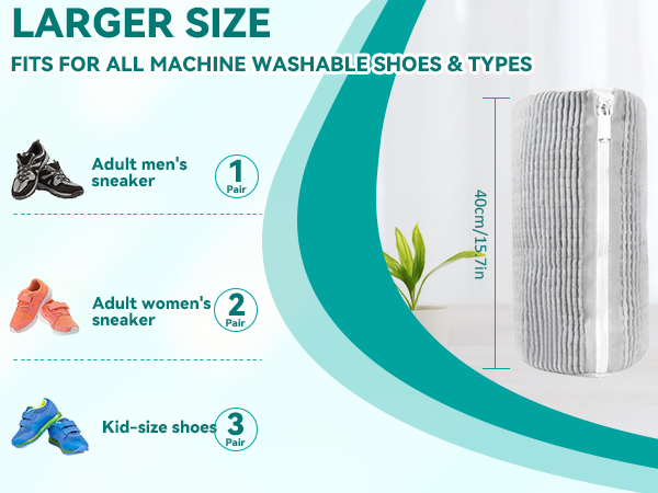 LARGER SIZE FITS FOR ALL MACHINE WASHABLE SHOES &TYPES